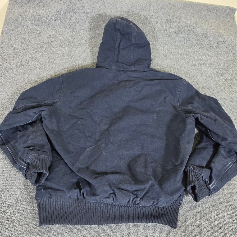 Carhartt Mens Navy Blue Loose Fit Quilted Lined Hooded Active Jacket 0J0140-M M - Picture 2 of 11